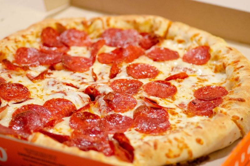 Photo of a Little Caesar's Extra Most Bestest Stuffed Crust pizza.